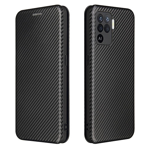 Funda de Cuero Cartera con Soporte Carcasa L02Z para Oppo Reno5 F Negro