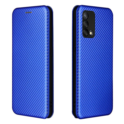 Funda de Cuero Cartera con Soporte Carcasa L02Z para Oppo Reno6 Lite Azul