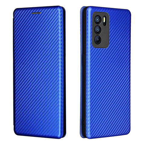 Funda de Cuero Cartera con Soporte Carcasa L02Z para Oppo Reno6 Pro 5G India Azul