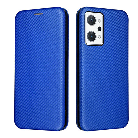 Funda de Cuero Cartera con Soporte Carcasa L02Z para Oppo Reno7 A Azul