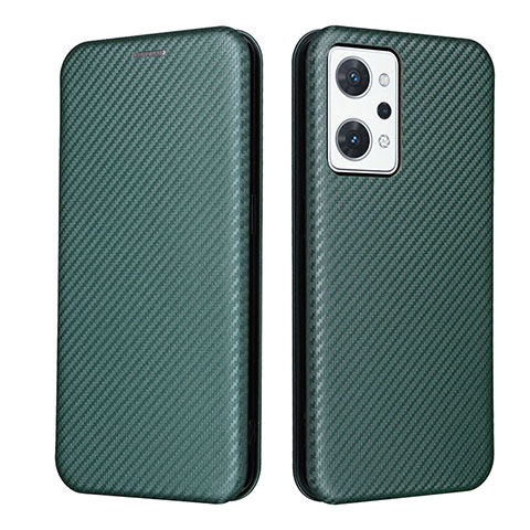 Funda de Cuero Cartera con Soporte Carcasa L02Z para Oppo Reno7 A Verde