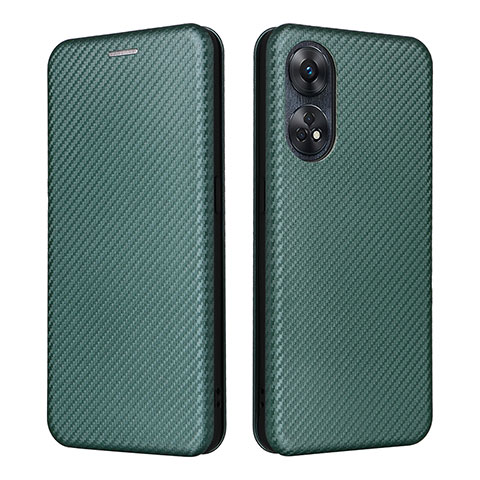 Funda de Cuero Cartera con Soporte Carcasa L02Z para Oppo Reno8 T 4G Verde