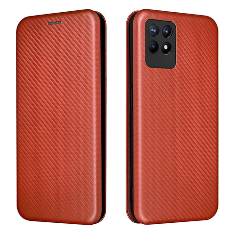 Funda de Cuero Cartera con Soporte Carcasa L02Z para Realme 8i Marron