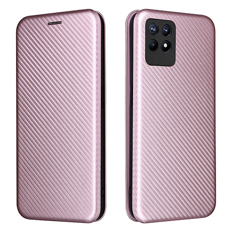 Funda de Cuero Cartera con Soporte Carcasa L02Z para Realme 8i Oro Rosa