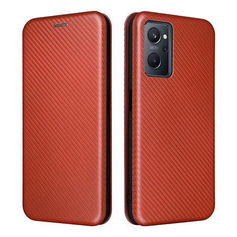 Funda de Cuero Cartera con Soporte Carcasa L02Z para Realme 9i 4G Marron