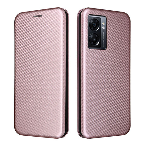 Funda de Cuero Cartera con Soporte Carcasa L02Z para Realme V23 5G Oro Rosa