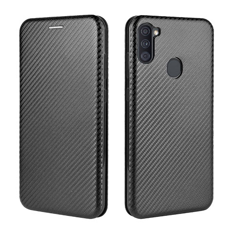 Funda de Cuero Cartera con Soporte Carcasa L02Z para Samsung Galaxy A11 Negro