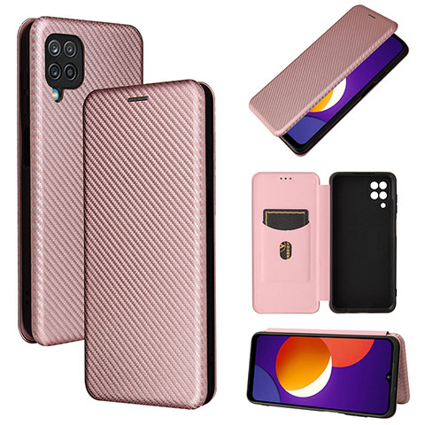 Funda de Cuero Cartera con Soporte Carcasa L02Z para Samsung Galaxy A12 5G Oro Rosa