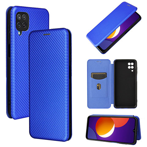 Funda de Cuero Cartera con Soporte Carcasa L02Z para Samsung Galaxy A12 Azul