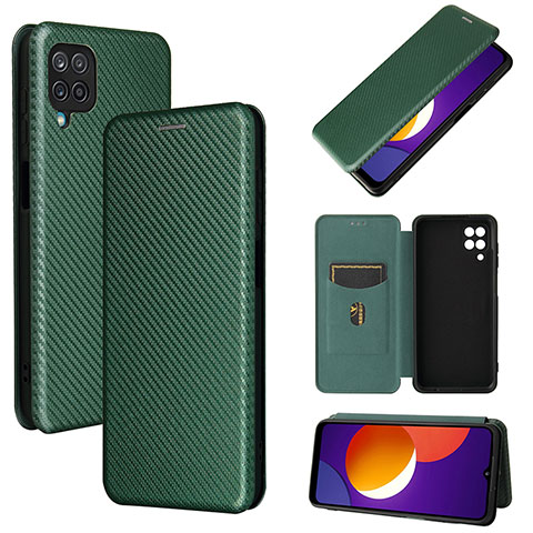 Funda de Cuero Cartera con Soporte Carcasa L02Z para Samsung Galaxy A12 Nacho Verde