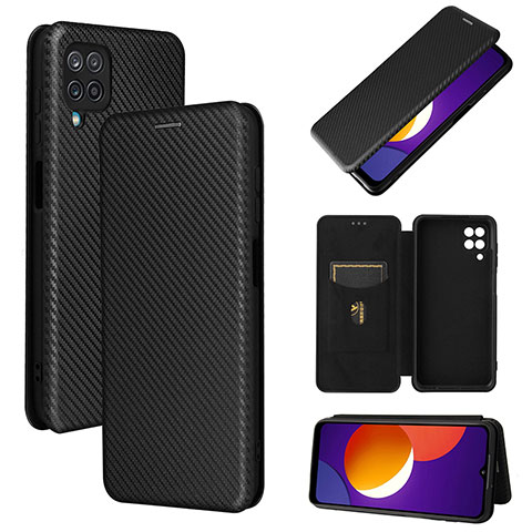 Funda de Cuero Cartera con Soporte Carcasa L02Z para Samsung Galaxy A12 Negro