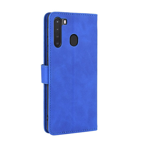 Funda de Cuero Cartera con Soporte Carcasa L02Z para Samsung Galaxy A21 Azul