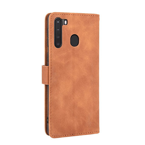 Funda de Cuero Cartera con Soporte Carcasa L02Z para Samsung Galaxy A21 Marron