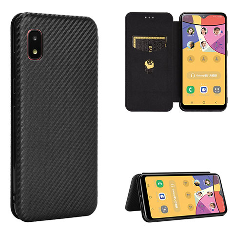 Funda de Cuero Cartera con Soporte Carcasa L02Z para Samsung Galaxy A21 SC-42A Negro