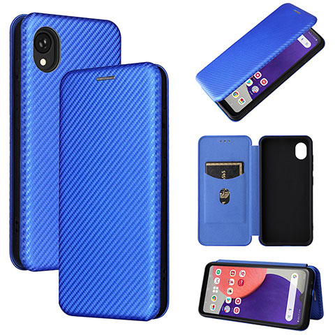 Funda de Cuero Cartera con Soporte Carcasa L02Z para Samsung Galaxy A22 5G SC-56B Azul