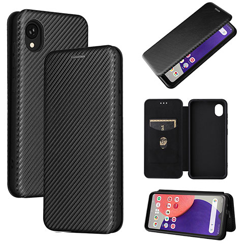 Funda de Cuero Cartera con Soporte Carcasa L02Z para Samsung Galaxy A22 5G SC-56B Negro