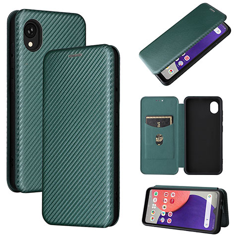 Funda de Cuero Cartera con Soporte Carcasa L02Z para Samsung Galaxy A22 5G SC-56B Verde