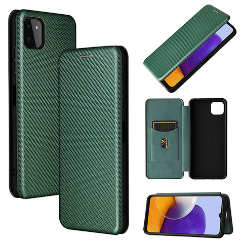 Funda de Cuero Cartera con Soporte Carcasa L02Z para Samsung Galaxy A22 5G Verde