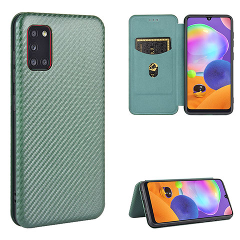 Funda de Cuero Cartera con Soporte Carcasa L02Z para Samsung Galaxy A31 Verde