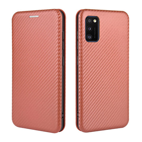 Funda de Cuero Cartera con Soporte Carcasa L02Z para Samsung Galaxy A41 Marron