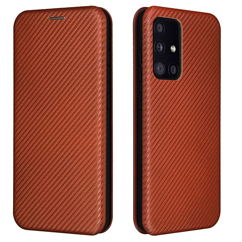 Funda de Cuero Cartera con Soporte Carcasa L02Z para Samsung Galaxy A52 4G Marron