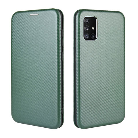 Funda de Cuero Cartera con Soporte Carcasa L02Z para Samsung Galaxy A71 5G Verde