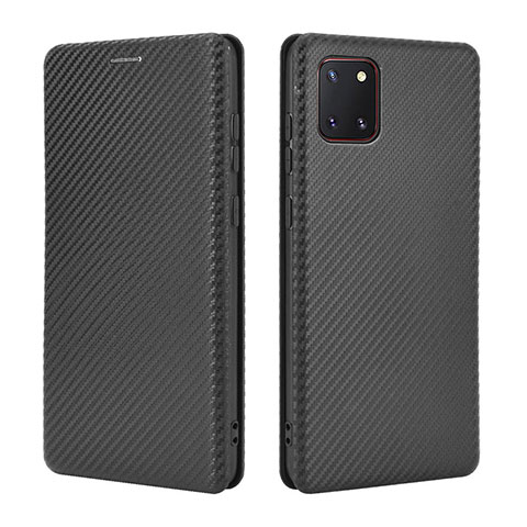 Funda de Cuero Cartera con Soporte Carcasa L02Z para Samsung Galaxy A81 Negro