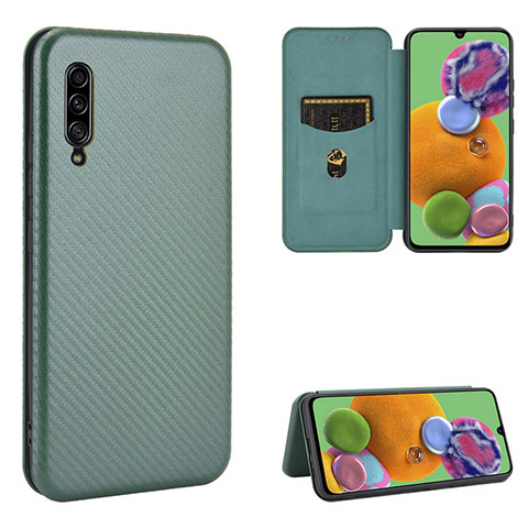 Funda de Cuero Cartera con Soporte Carcasa L02Z para Samsung Galaxy A90 5G Verde