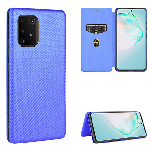 Funda de Cuero Cartera con Soporte Carcasa L02Z para Samsung Galaxy A91 Azul