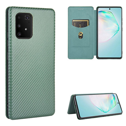 Funda de Cuero Cartera con Soporte Carcasa L02Z para Samsung Galaxy A91 Verde