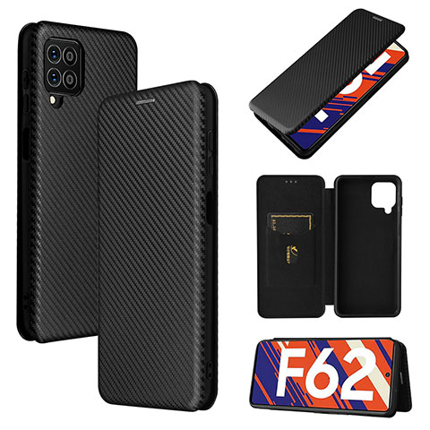 Funda de Cuero Cartera con Soporte Carcasa L02Z para Samsung Galaxy F62 5G Negro