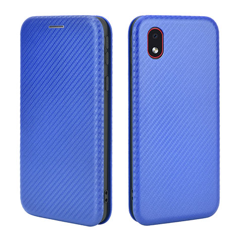 Funda de Cuero Cartera con Soporte Carcasa L02Z para Samsung Galaxy M01 Core Azul