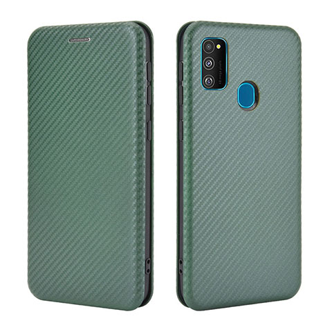 Funda de Cuero Cartera con Soporte Carcasa L02Z para Samsung Galaxy M30s Verde