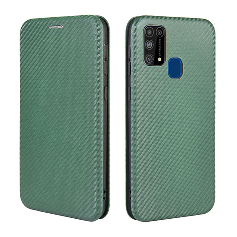 Funda de Cuero Cartera con Soporte Carcasa L02Z para Samsung Galaxy M31 Prime Edition Verde