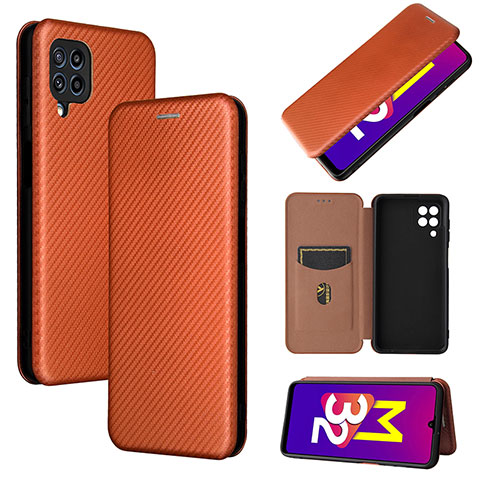 Funda de Cuero Cartera con Soporte Carcasa L02Z para Samsung Galaxy M32 4G Marron