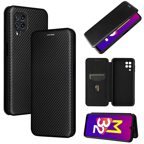 Funda de Cuero Cartera con Soporte Carcasa L02Z para Samsung Galaxy M32 4G Negro