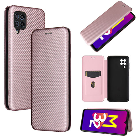 Funda de Cuero Cartera con Soporte Carcasa L02Z para Samsung Galaxy M32 4G Oro Rosa