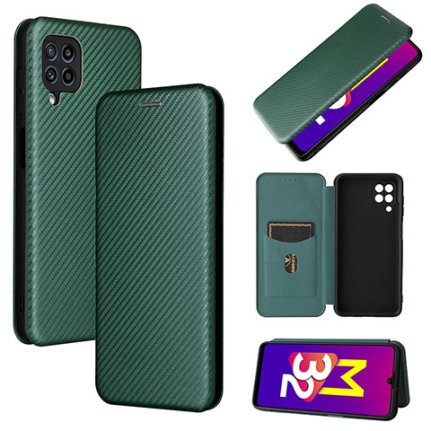 Funda de Cuero Cartera con Soporte Carcasa L02Z para Samsung Galaxy M32 4G Verde