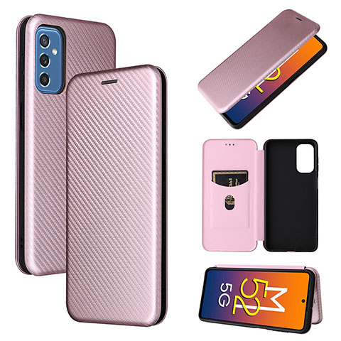 Funda de Cuero Cartera con Soporte Carcasa L02Z para Samsung Galaxy M52 5G Oro Rosa