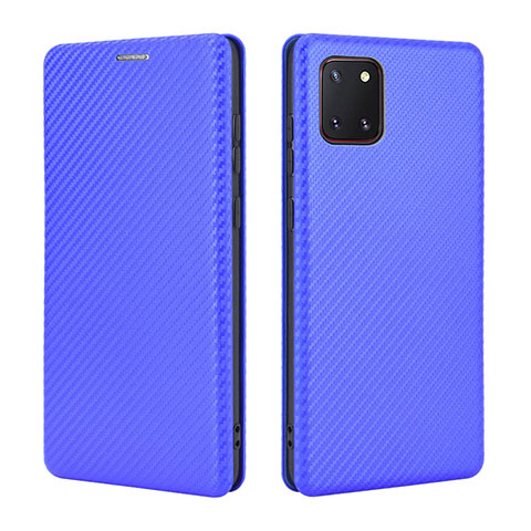 Funda de Cuero Cartera con Soporte Carcasa L02Z para Samsung Galaxy M60s Azul