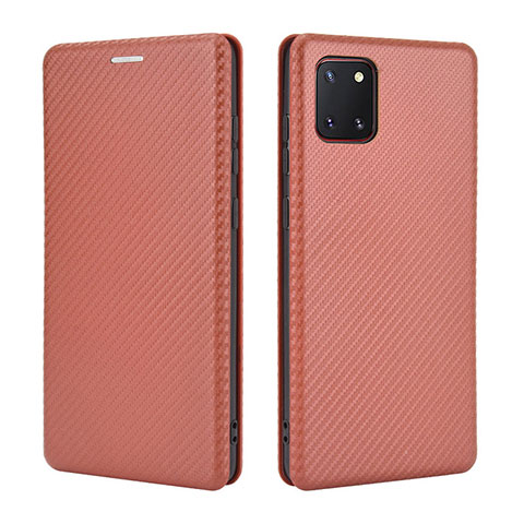 Funda de Cuero Cartera con Soporte Carcasa L02Z para Samsung Galaxy M60s Marron