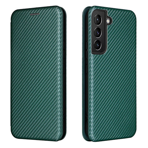 Funda de Cuero Cartera con Soporte Carcasa L02Z para Samsung Galaxy S21 5G Verde