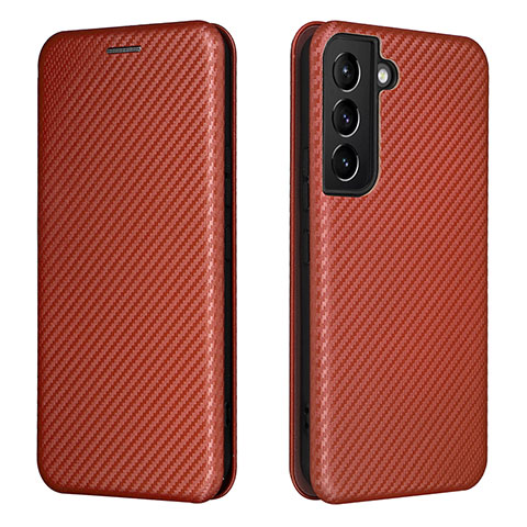 Funda de Cuero Cartera con Soporte Carcasa L02Z para Samsung Galaxy S21 FE 5G Marron