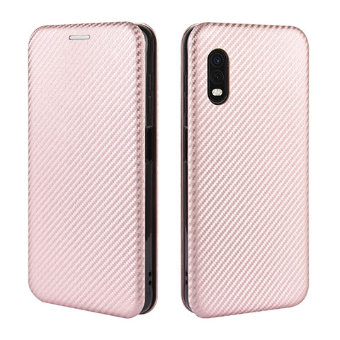 Funda de Cuero Cartera con Soporte Carcasa L02Z para Samsung Galaxy XCover Pro Oro Rosa