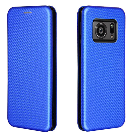 Funda de Cuero Cartera con Soporte Carcasa L02Z para Sharp Aquos R6 Azul