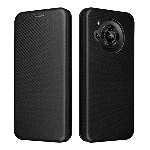 Funda de Cuero Cartera con Soporte Carcasa L02Z para Sharp Aquos R7 Negro