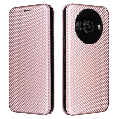 Funda de Cuero Cartera con Soporte Carcasa L02Z para Sharp Aquos R8 Pro Oro Rosa