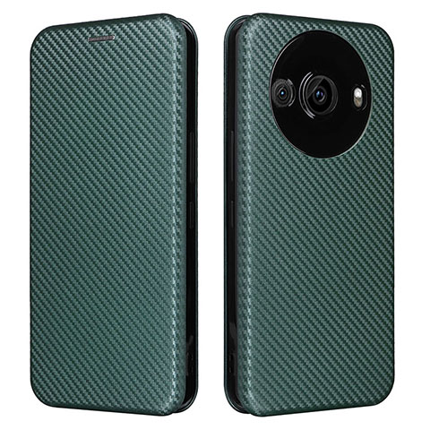 Funda de Cuero Cartera con Soporte Carcasa L02Z para Sharp Aquos R8s Pro Verde