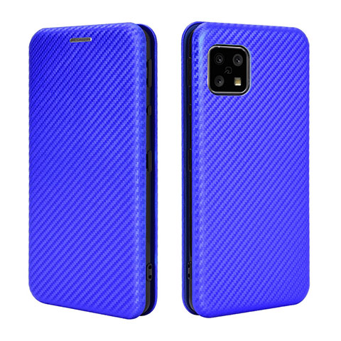 Funda de Cuero Cartera con Soporte Carcasa L02Z para Sharp Aquos Sense4 Basic Azul