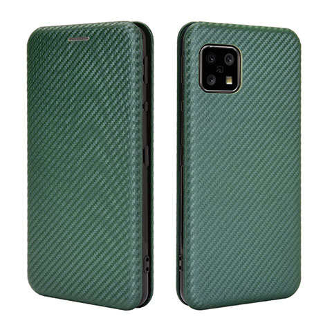 Funda de Cuero Cartera con Soporte Carcasa L02Z para Sharp Aquos Sense4 Verde